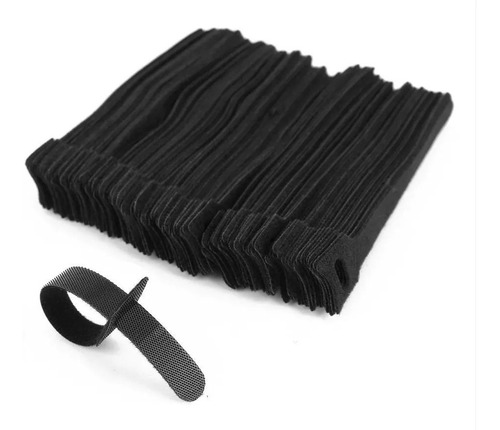 15cm Amarra Cables Velcro Negro Pack 100 Unidades