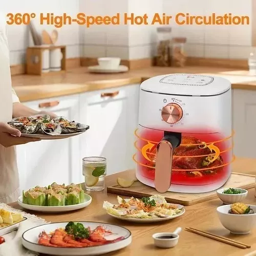 Freidora De Aire Electrica Air Fryer Sin Aceite 700w Color Blanco