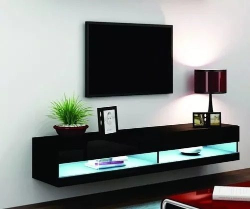 Mesa De Tv Flotante 1.60cm Opcional Luces Led L&a Muebles