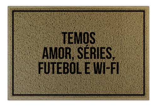 Tapete Capacho Bege - Temos Amor Séries Futebol Wi-fi Cor Marrom