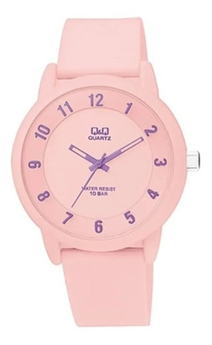 Reloj de mujer con pulsera de silicona rosa Q&q VR52j010y