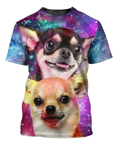 Playera Con Estampado Completo De Perro Chihuahua