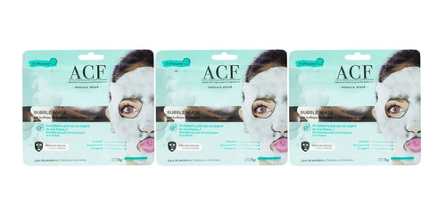 Acf Bubble X3 Máscara Facial Burbujas Revitalizante Vegano