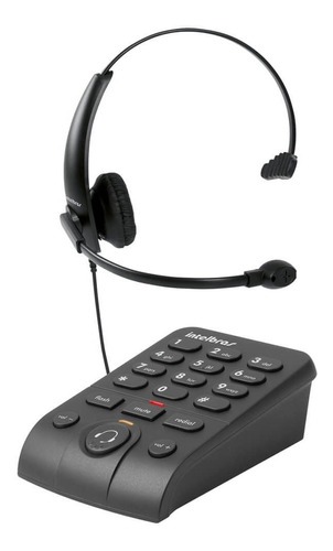 Telefone Headset Com Base Discadora Hsb50 Preto - Intelbras