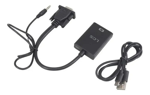 Imagen 3 de 3 de Cable Adaptador Conversor Vga A Hdmi + Audio + Usb Fhd Lcs