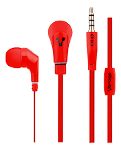 Audífonos Ep-103 Chicharo In Ear Manos Libres 3.5mm Vorago Color Rojo