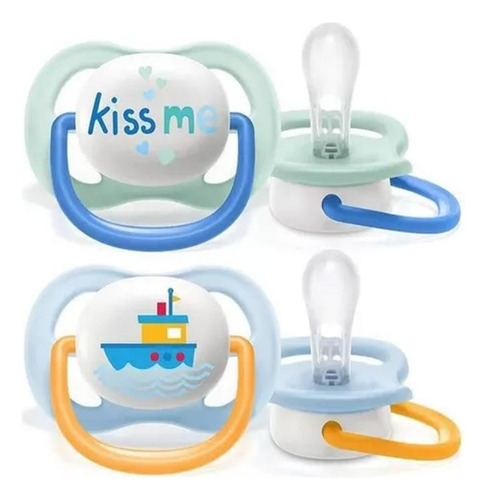 Chupeta Ultra Air Happy 0-6m Barco Com 2 Philips Avent