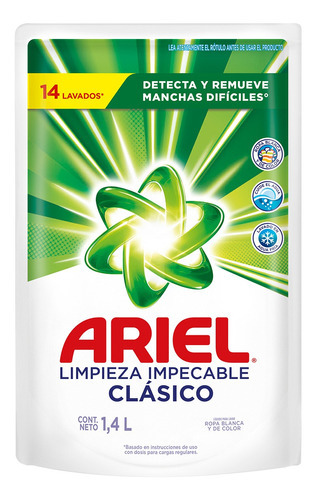 Ariel Clásico Pouch Jabón Líquido 1,4 L