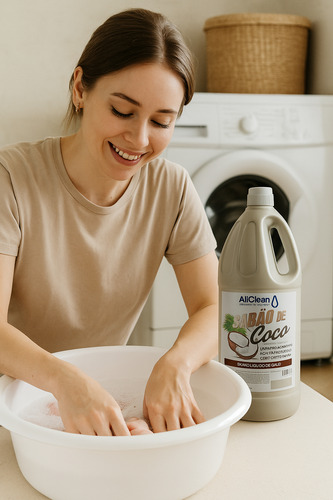 Sabão De Coco 2 Litros Para Roupa Bebe Hipoalergênico