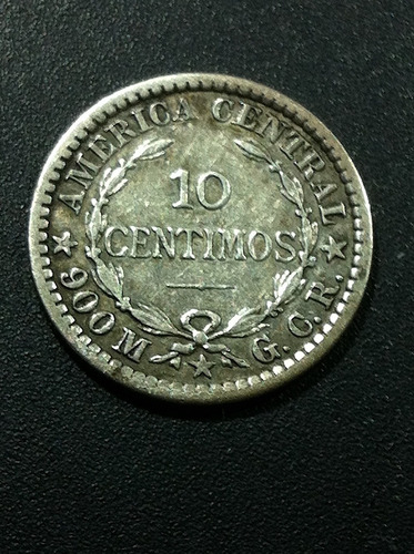 Moneda De Costa Rica 1905 Vf Plata 10 Céntimos 