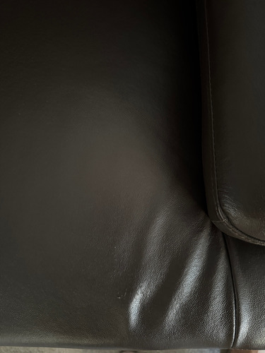 Sillon Love Seat En Piel Cafe Chocolate Liso (Usado)