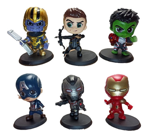 Figura Capitan America Thanos Hulk Ironman Set X6