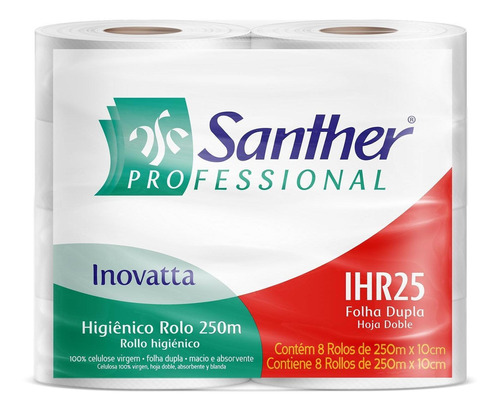 Papel Higiênico Rolão Inovatta Folha Dupla 8x250 Metros