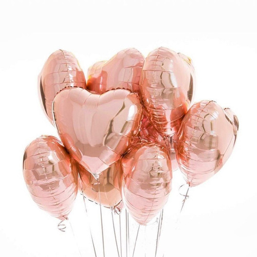 Globos Con Gas Helio De Aluminio Forma Corazón De 18