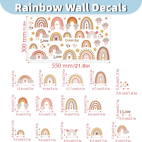 Calcomanías De Pared De Arcoiris Calcomanías Decoración De P
