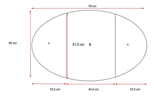 Espejo Reflejar Tríptico Oval Pared Baño 60x78 Sin Interes