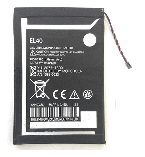 Bateria Para Motorola E El40 Con Garantia