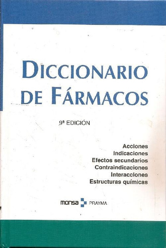 Libro Diccionario De Fármacos De Vicente Yaziji Lorenzo, Edd