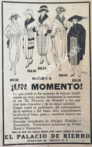 Cartel Retro Tiendas El Palacio De Hierro, Modas 1920-21 236