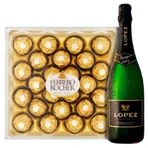Comprar Chocolates Ferrero Rocher + Espumante Lopez - San Valentin
