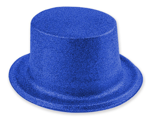 12 Pza Sombreros Bombin Con Glitter Batucada Fiesta Boda Color Azul Rey