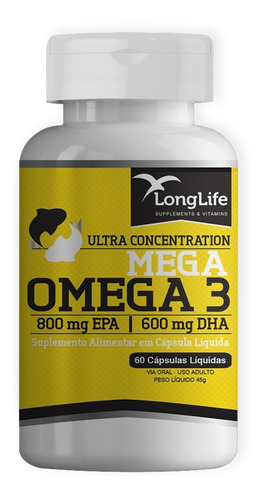 Omega 3 Mega 1560mg / 800mg Epa / 600mg Dha 60 Capsulas