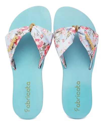 comprar Chinelo Sandália Feminina Laço Tecido Estampado Atacado K112