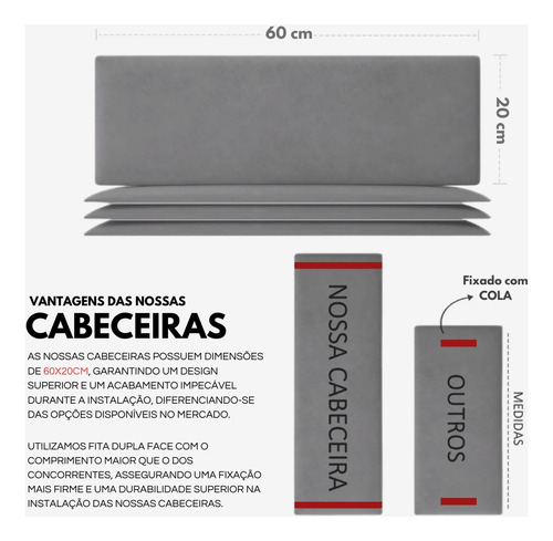 Cabeceira Cama Box Casal Estofada Varias Cores