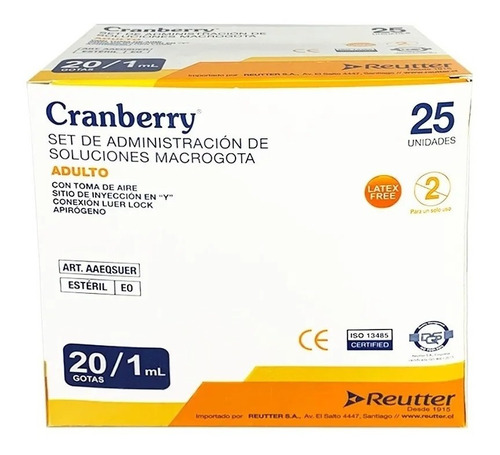 Bajada De Suero Macrogota 20/1 Cranberry X 25 Unidades 