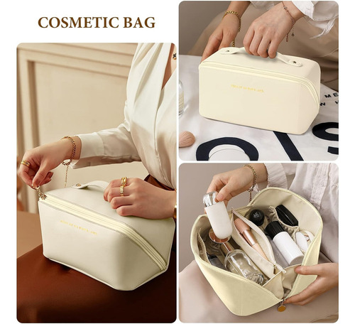 Cosmetiquera Amplia Con Monedero De Regalo Varios Colores Negro Lisa