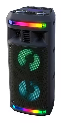 Parlante Bluetooth Torre Nisuta Nspa66b Led Rgb 3.5mm Usb Sd
