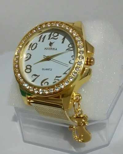 Relógio Feminino Dourado Luxo Delicado Para Mulheres