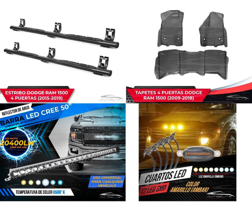 Imagen 7 de 8 de Parrilla Dodge Ram 1500 Cuartos Led Ambar 2009 - 2019