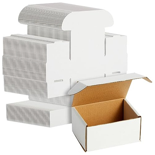 50 Cajas De Embalaje De Cartón Corrugado Blancas De 4x...