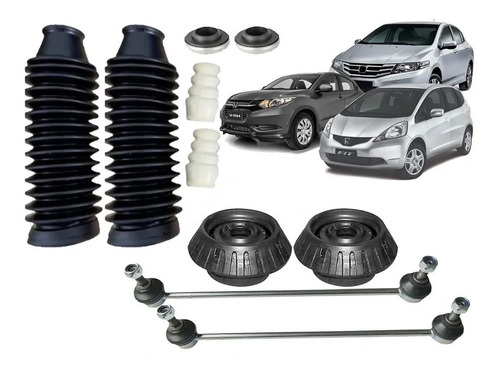 Kit Coxim Batente Rolamento Bieleta Honda New Fit City Hrv