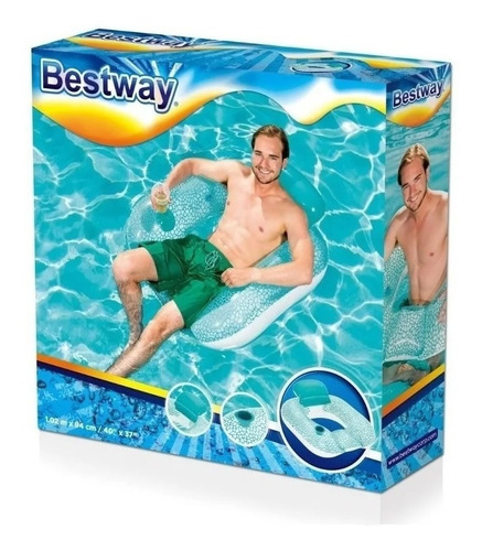 Sillon Lounge Inflable Bestway 43097 Pileta Verano Portavaso