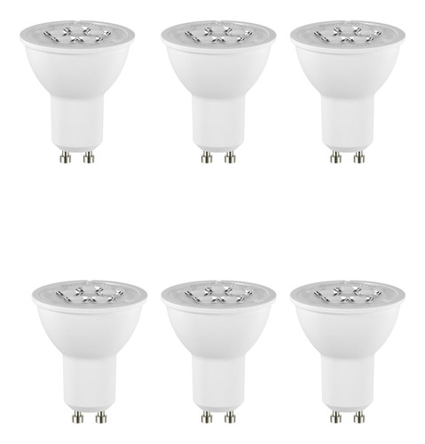 Pack 6 Ampolletas Led Rayovac Gu10 6w Sec Cálida