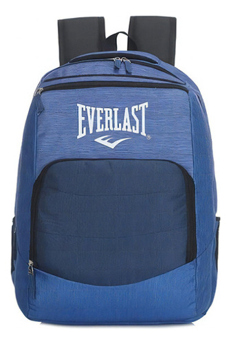 Mochila Everlast Escolar Reforzada Urbana Porta Notebook Color Azul Diseño De La Tela Liso