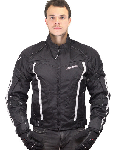 Campera Moto Con Protecciones Eco Jacket Black Fourstroke