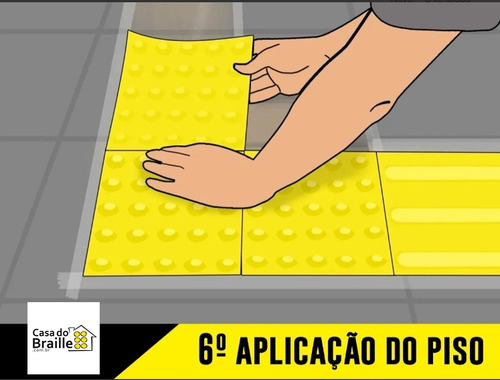 Imagem 8 de 10 de Piso Tátil Alerta Pvc 25x25 Azul 16 Pçs 4m Linear