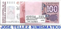 Comprar Fajo 100 Billetes 100 Australes Reposicion Unc Palermo