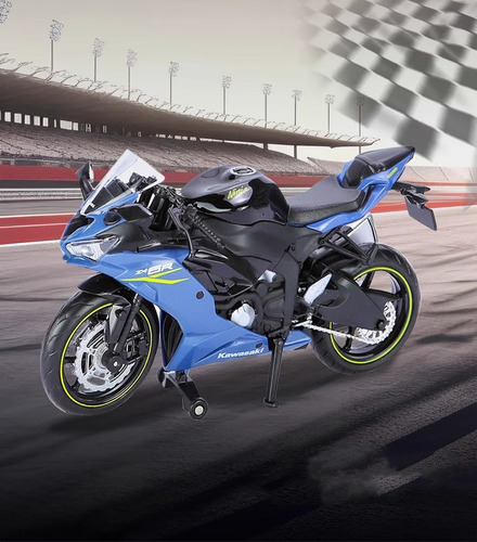 Mz Moto Kawasaki Ninja Zx-6r Modelo Aleación 1:12 Azul