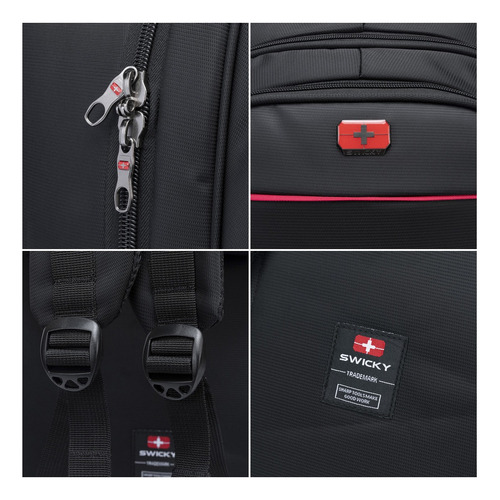 Mochila Rodinha Executiva Resistente Trabalho Notebook Cor Preto Desenho Do Tecido Liso