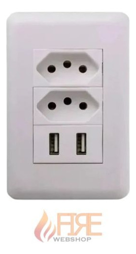 Tomada Usb De Parede Dupla Bivolt 10a Embutir Duo 110/220
