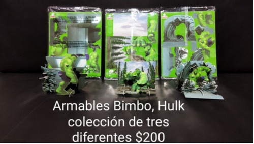 Figuras Armables Hulk De Marvel, Promo  Bimbo Año 2003