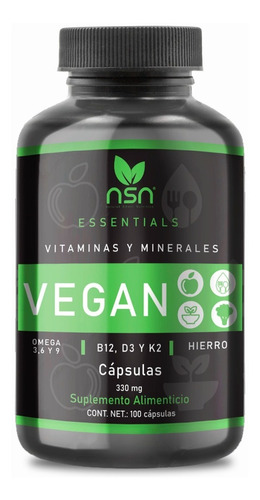 Nsn Vegan |omega 3, 6 Y 9, Hierro, Vitamina K2 Y B12