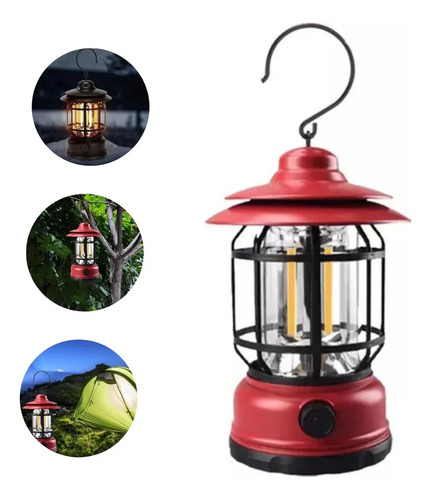 Linterna Led Recargable Con Lámpara Usb Para Tienda De Campa