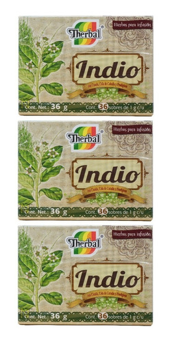 (3 Piezas) Té Indio (36 Sobres) Therbal