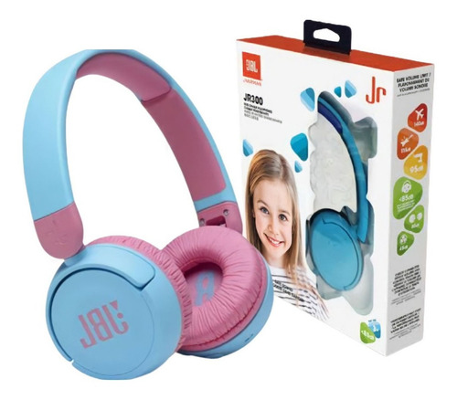 Fone De Ouvido Jr310bt Bluetooth Sem Fio Infantil Azul Jbl Cor da luz n/a