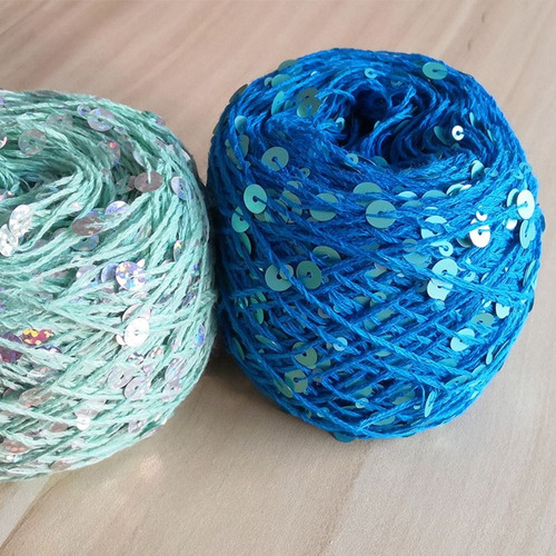Hilo De Algodón Con Lentejuelas Para Tejer Muñecas, 50 Bolas